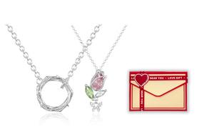 Унисекс ожерелье GIFU, Thorn Tulip Couple Necklace + [Love Frequency Gift Box]