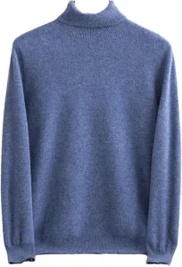 Мужской свитер с высоким воротником, свободный, теплый, с длинными рукавами