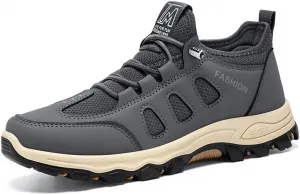 Мужские туристические кроссовки для активного отдыха, беговые кроссовки по пересеченной местности, противоскользящие обувь для путешествий и прогулок, легкая спортивная обувь для треккинга, осенние Qacksv, серый