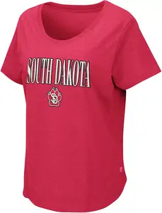 Красная женская футболка Colosseum South Dakota Coyotes