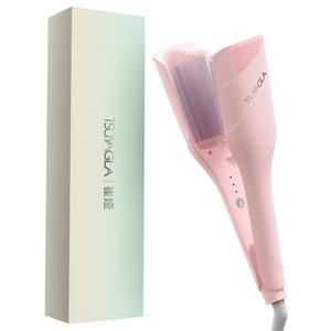 Плойка 36mm Korean Big Wave с отрицательными ионами, щипцы для выпрямления волос Egg Roll, насадка Egg Roll Head T501 TSUYAGLA, розовый