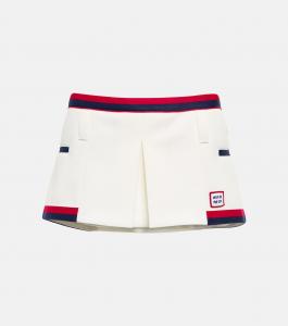 Мини-юбка из джерси с низкой посадкой Miu Miu, белый