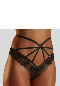 Стринги JETTE с интересным дизайном ленты, черный