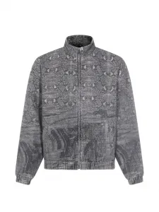 Куртка на молнии с принтом "змея" Daily Paper, серый