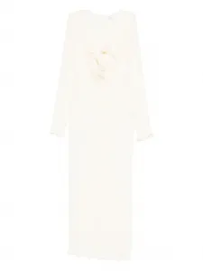 Платье макси с цветочной аппликацией Magda Butrym, белый