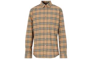 Рубашка в мелкую клетку Burberry Коричневая, цвет Beige