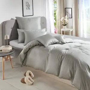 Наволочка Dream Sleep Uni Lyocell Lyocell Bedding (односпальная) 40x40 см, серебристая Traumschlaf