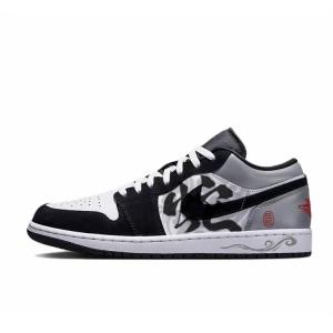 Jordan Air 1 нескользящие износостойкие низкие винтажные баскетбольные кроссовки Unisex Black