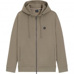 Толстовка с молнией и нашивкой Boss Logo HUGO BOSS, светло-коричневый
