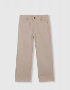 Длинные вельветовые брюки для девочки цвета камня Gocco