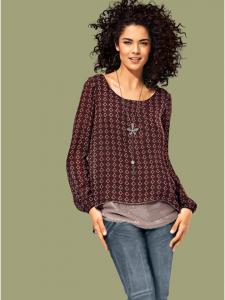 Блузка-рубашка красного и черного цвета Heine