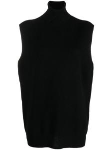 Кашемировый джемпер без рукавов с высоким воротником Vanisè, черный