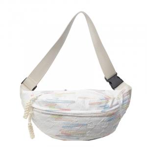 DCLOUD Тканевая наплечная сумка через плечо унисекс, Ecru