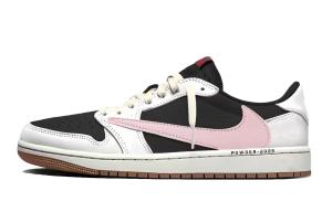 Jordan Travis Scott x Air 1 Travis Scott X AJ1 Low Collaboration Low top Vintage Basketball Shoes Unisex Pink