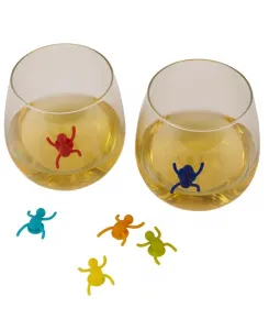 Набор из 6 простых силиконовых маркеров для стаканов на присосках Rsvp International, мультиколор