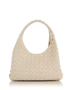 Маленькая сумка через плечо Campana из кожи интреччато Bottega Veneta, белый