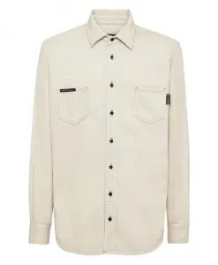 Джинсовая рубашка ls Philipp Plein, бежевый