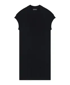 Черное облегающее платье с короткими рукавами Armani Exchange, черный