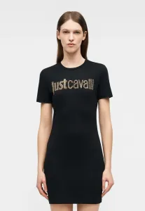 Платье с логотипом Just Cavalli, Black/Gold-Coloured