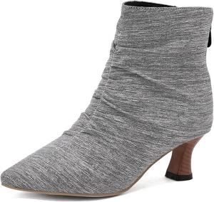 Женские ботильоны DEERBUNNY IN2 на каблуке-кошечке с острым носком, короткие ботинки с задней молнией, осенние ботинки для вечеринок и офиса, Green