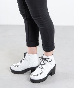 Короткие ботинки на платформе в корейском стиле, каблук 8 см, в стиле уличной моды 1640 Lovehunter, цвет White