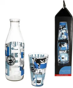 Набор бутылок для молока Ritzenhoff&Breker: бутылка для натурального молока 1 л + стакан 310 мл MamboCat