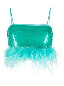 Giuseppe Di Morabito прозрачный топ с кристаллами, синий