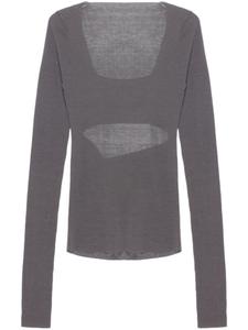 Топ с длинными рукавами в рубчик QUIRA, серый