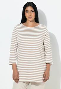 Топ Ulla Popken Long sleeved top, Dark Beige/Beige