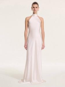 Атласное макси-платье santorini OMNES, слоновая кость