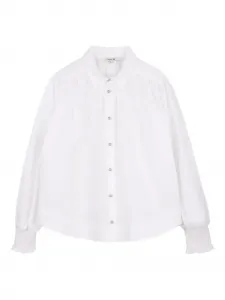 Топ с присборенными манжетами Lanvin Enfant, белый