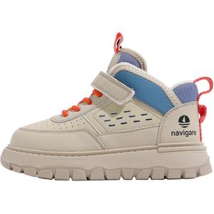 Утепленные детские скейтерские кроссовки Mid top с флисовой подкладкой, противоскользящей подошвой, амортизацией и устойчивостью к истиранию NAVIGARE, бежевый хаки