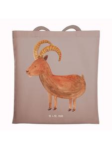 Mr. & Mrs. Panda Сумка-шоппер для знака зодиака Козерог, без надписи, пастельно-коричневого цвета