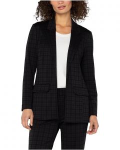 Женский блейзер Liverpool Los Angeles Notch Collar Boyfriend, Black Tattersall Check