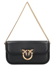 Маленькая сумка на цепочке с птичками Love Pinko, черный