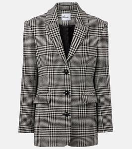 Габариновый оверсайз блейзер Self-Portrait, Black and White