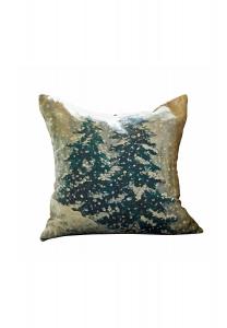 Чехол на подушку Mierta бежевый/зеленый Loberon, цвет Gesamt Breite Beige