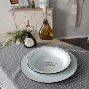 Тарелка Ambiente House «глубокая тарелка из эмали антично-белого цвета», (1 шт.) Ambiente Haus, белый