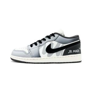 Jordan Air 1 устойчивые к истиранию увеличивающие рост низкие винтажные баскетбольные кроссовки unisex серый черный