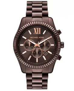 Мужские часы Lexington с хронографом, коричневые, из нержавеющей стали, 44 мм Michael Kors, espresso