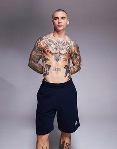 Спортивные шорты с логотипом Armani EA7 темно-синего цвета