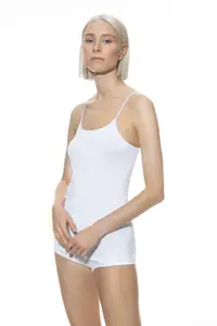 Топ Mey спагетти "EMOTION", без громоздких боковых швов, белый