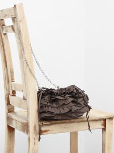 (L) Сумка-клатч / Хлопковая сумка через плечо с оборками