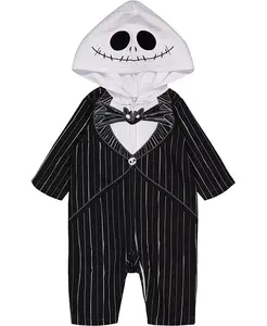 Мальчики Disney Jack Skellington Комбинезон на молнии для новорожденных Nightmare Before Christmas, черный