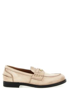 Лоферы из вощеной кожи MIU MIU, белый