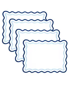 Салфетки с бортиком из эко-гребешка, набор из 4 шт. Saro Lifestyle, blue