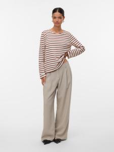 Vero Moda Футболка с длинными рукавами бежевого/бордового цвета