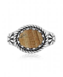 Кольцо из стерлингового серебра с изображением яшмы, восток-запад American West Jewelry, Picture jasper