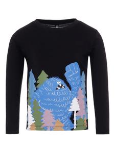 Футболка с длинными рукавами и принтом Бигфута Stella McCartney Kids, черный