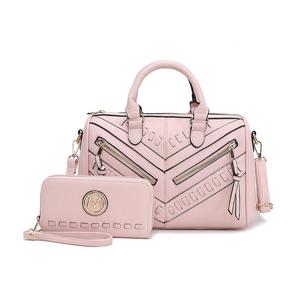 Женская сумка-портфель с кошельком из веганской кожи Mkf Collection Lara от Mia K — 2 шт. MKF Collection, розовый